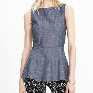 BANANA REPUBLIC: Chambray Peplum Top